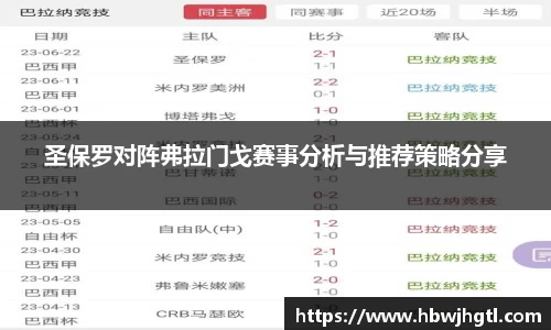 圣保罗对阵弗拉门戈赛事分析与推荐策略分享